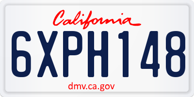 CA license plate 6XPH148