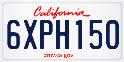 CA license plate 6XPH150