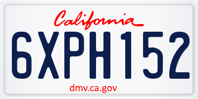 CA license plate 6XPH152