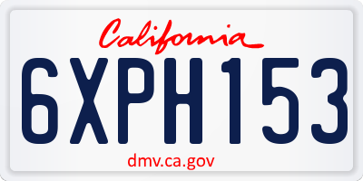CA license plate 6XPH153