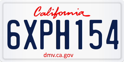 CA license plate 6XPH154