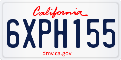 CA license plate 6XPH155