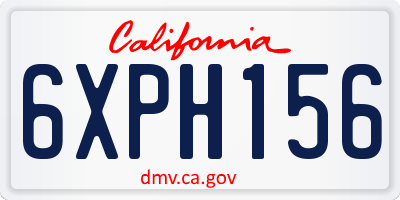 CA license plate 6XPH156