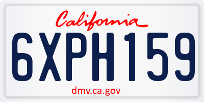 CA license plate 6XPH159