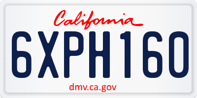 CA license plate 6XPH160