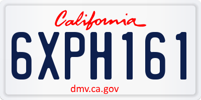 CA license plate 6XPH161