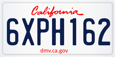 CA license plate 6XPH162