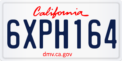 CA license plate 6XPH164