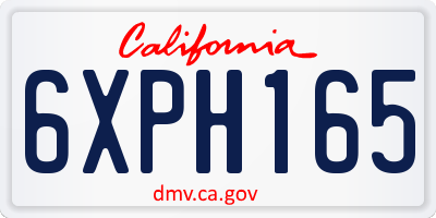 CA license plate 6XPH165