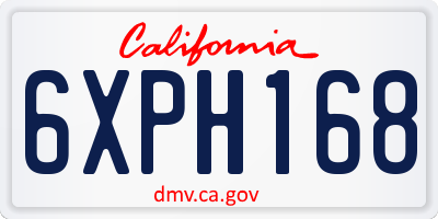 CA license plate 6XPH168