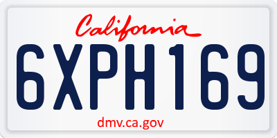 CA license plate 6XPH169