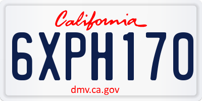 CA license plate 6XPH170