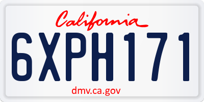 CA license plate 6XPH171