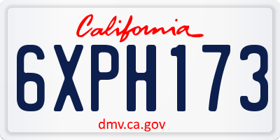 CA license plate 6XPH173