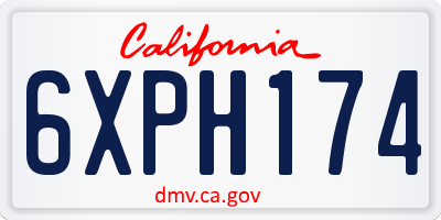 CA license plate 6XPH174