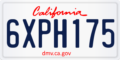 CA license plate 6XPH175