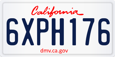 CA license plate 6XPH176