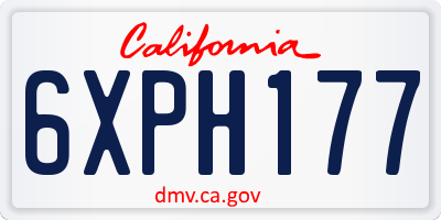 CA license plate 6XPH177