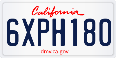 CA license plate 6XPH180