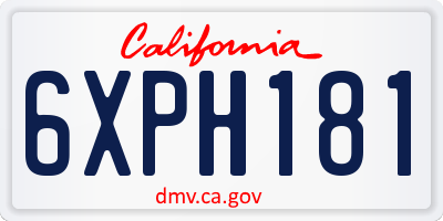 CA license plate 6XPH181