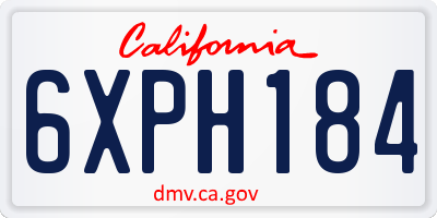 CA license plate 6XPH184