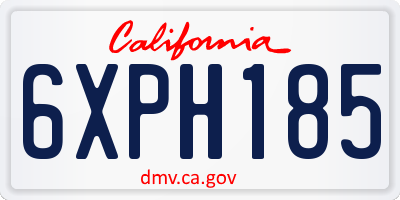CA license plate 6XPH185
