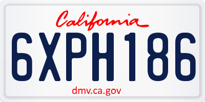 CA license plate 6XPH186