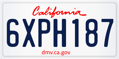 CA license plate 6XPH187