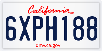 CA license plate 6XPH188