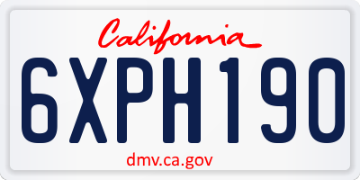 CA license plate 6XPH190