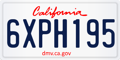 CA license plate 6XPH195