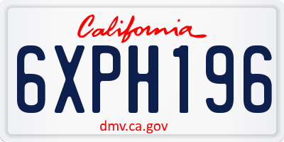 CA license plate 6XPH196