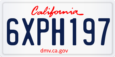 CA license plate 6XPH197