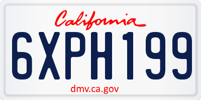 CA license plate 6XPH199