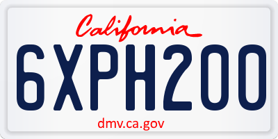 CA license plate 6XPH200