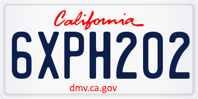 CA license plate 6XPH202