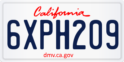 CA license plate 6XPH209