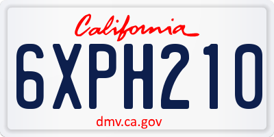 CA license plate 6XPH210