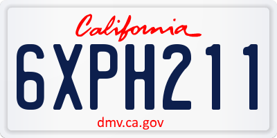 CA license plate 6XPH211