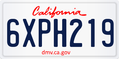 CA license plate 6XPH219