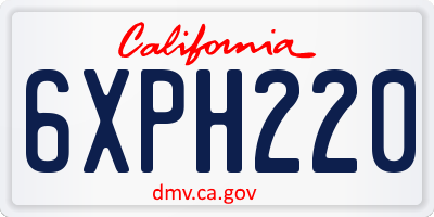 CA license plate 6XPH220