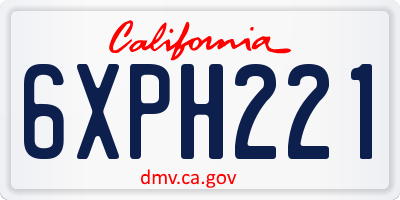 CA license plate 6XPH221