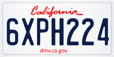 CA license plate 6XPH224