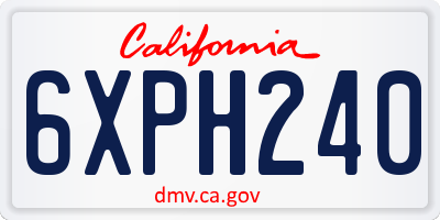CA license plate 6XPH240