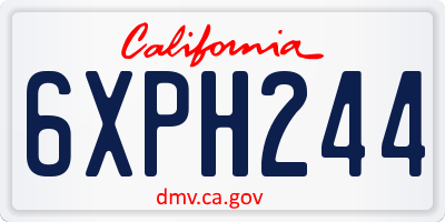 CA license plate 6XPH244