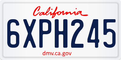 CA license plate 6XPH245