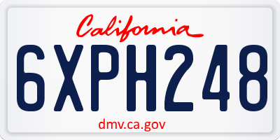 CA license plate 6XPH248