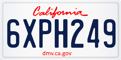 CA license plate 6XPH249