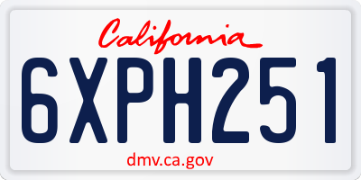 CA license plate 6XPH251