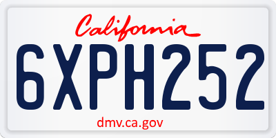 CA license plate 6XPH252